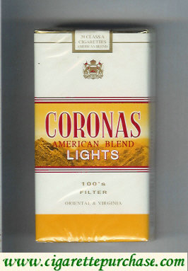 Coronas Lights 1OOs cigarettes American Blend